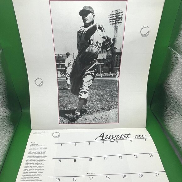 1993 Baseball Greats Calendar Ruth Gehrig Paige Landmark Hall of Fame VTG MLB - Picture 13 of 16